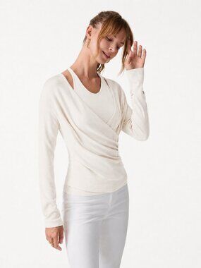 NWT OGL Two-Piece Set Cami with Surplice Ruched Top White M